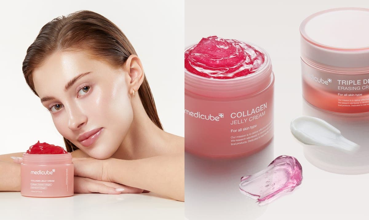 Modelo com o Collagen Jelly Cream da Medicube