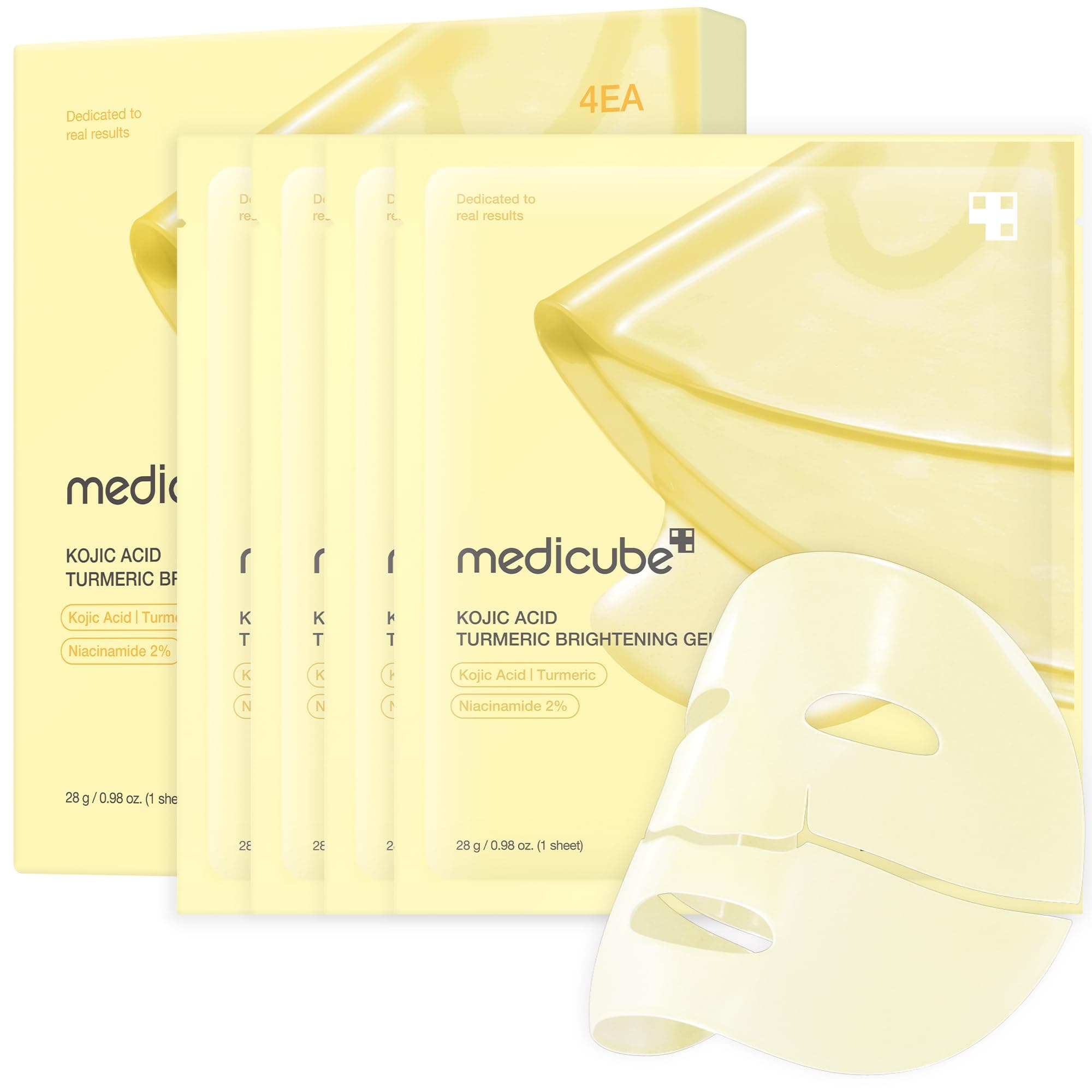 Medicube Jelly Gel Mask with Brightening Kojic Acid Turmeric, 4EA