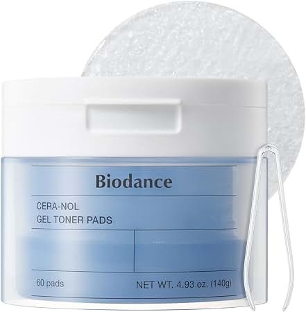 Biodance Cera-nol Gel Toner Pads, Deep Hydrating & Soothing Toner Pads for Sensitive Skin, Redness Reducing, Mositurizing, Pre-Soaked Pads, Korean Skin Careㅣ60 Pads
